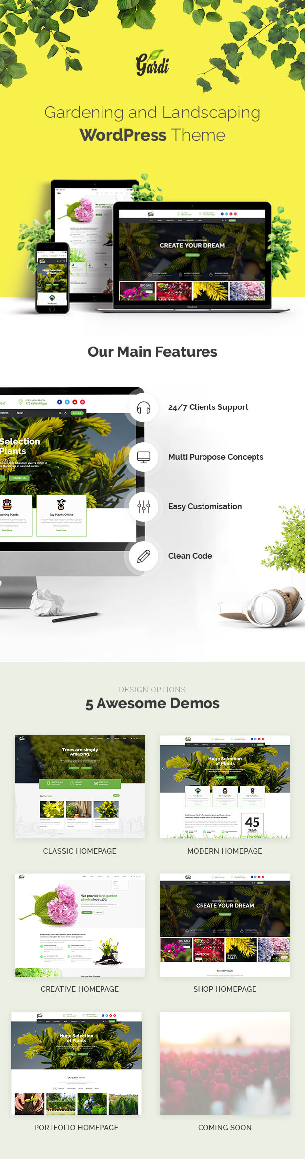 Gardening and Landscaping WordPress Theme - Gardi - 1